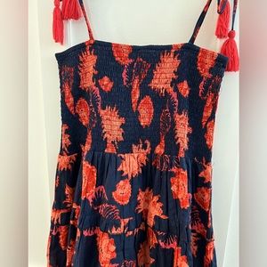 Modaposa Navy & Coral Coastal Maxi Dress